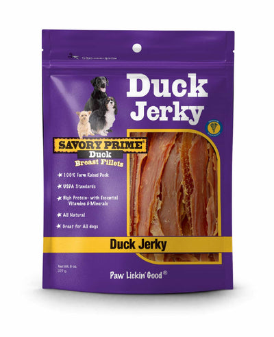 Savory Prime Natural Duck Jerky, Dog Treat, 8-oz Bag