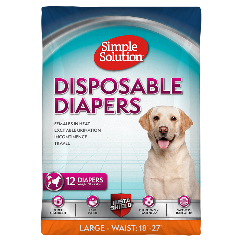 Simple Solution Disposable Diapers ,12-Pack For Dogs