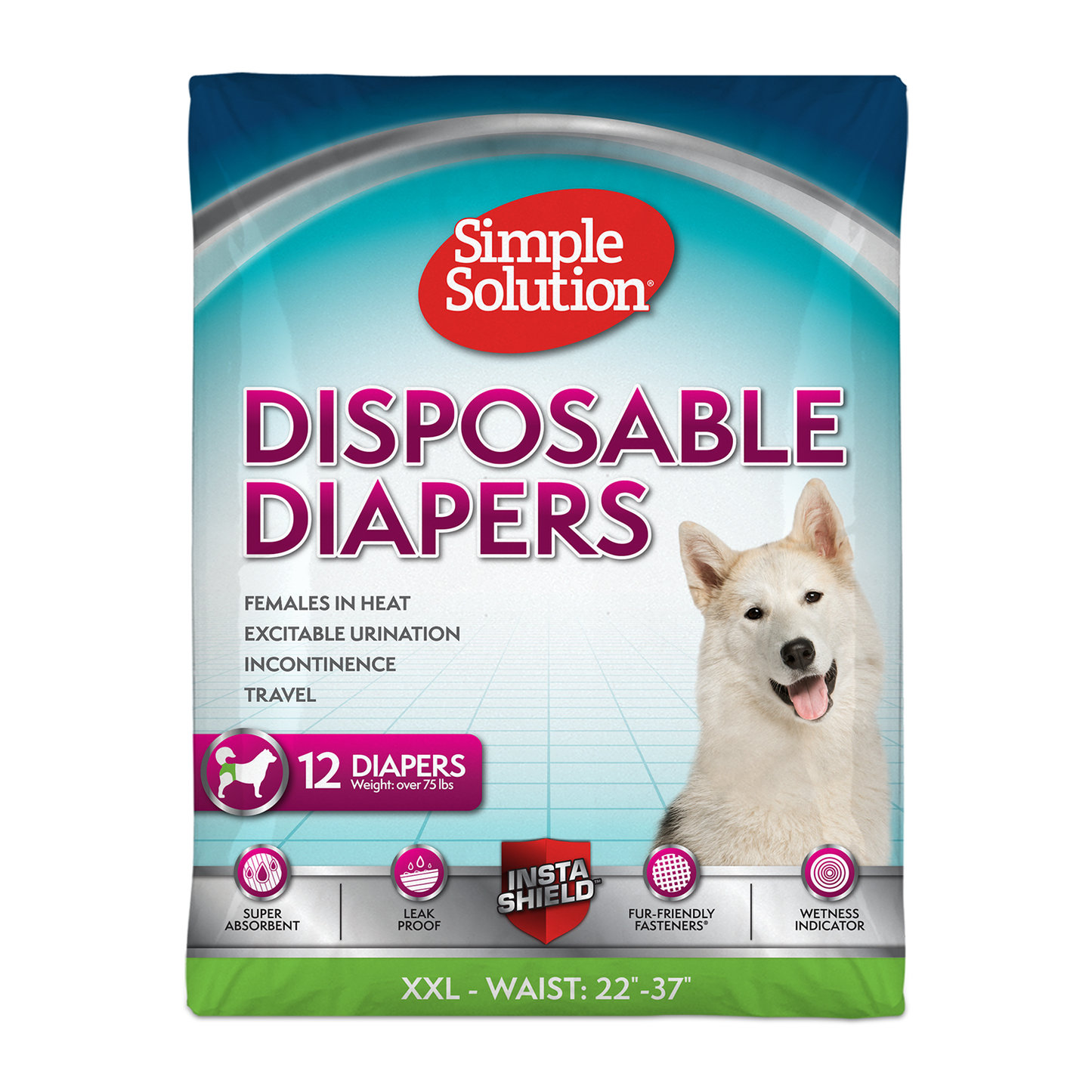 Simple Solution Disposable Diapers ,12-Pack For Dogs
