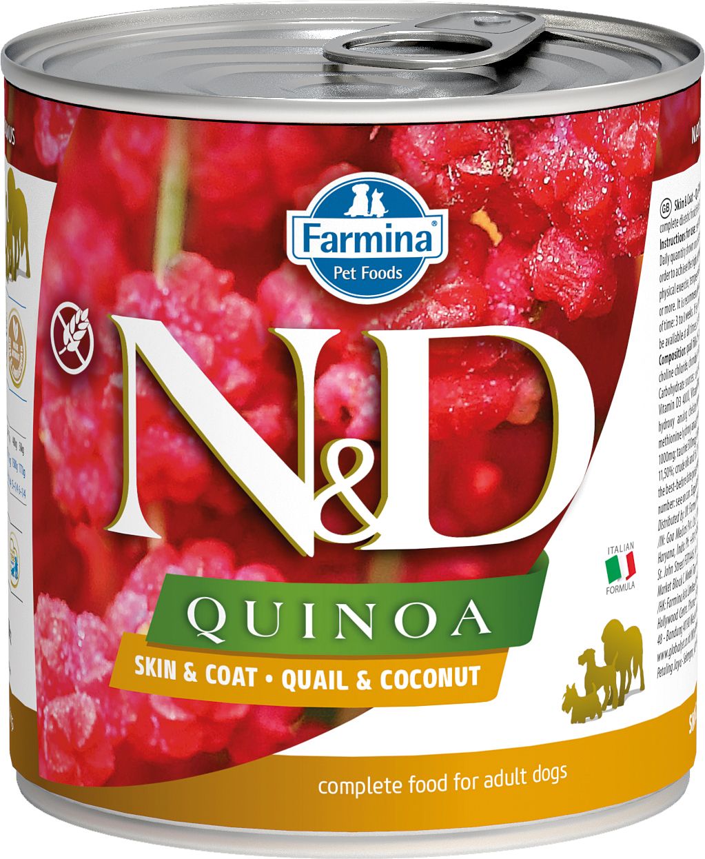 Farmina N&D Quinoa Dog Skin & Coat Quail & Coconut Recipe, Wet Dog Food, Case of 6