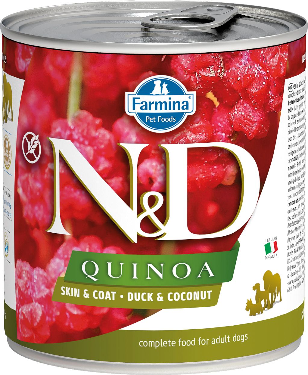 Farmina N&D Quinoa Dog Skin & Coat Duck & Coconut Recipe, Wet Dog Food, Case of 6
