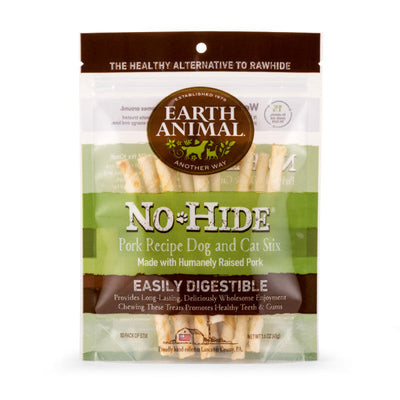 Earth Animal No-Hide Cage-Free Pork Natural Rawhide Alternative Dog Chews, 1.6-oz (10 pack)