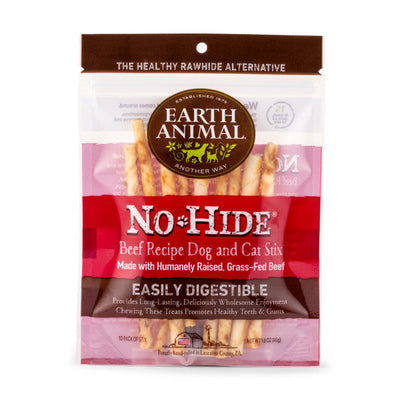 Earth Animal No-Hide Cage-Free Beef Natural Rawhide Alternative Dog Chew, 1.6-oz (10 pack)