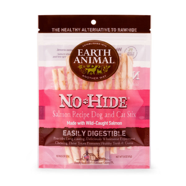Earth Animal No-Hide Cage-Free Salmon Natural Rawhide Alternative Dog Chews, 3-oz (10 pack)