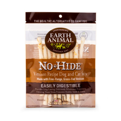 Earth Animal No-Hide Cage-Free Venison Natural Rawhide Alternative Dog Chews, 1.6-oz (10 pack)