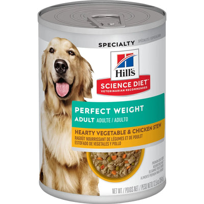 Hill's™ Science Diet™ Adult Perfect Weight Hearty Vegetable & Chicken Stew, Wet Dog Food, 12.5-oz Case of 12
