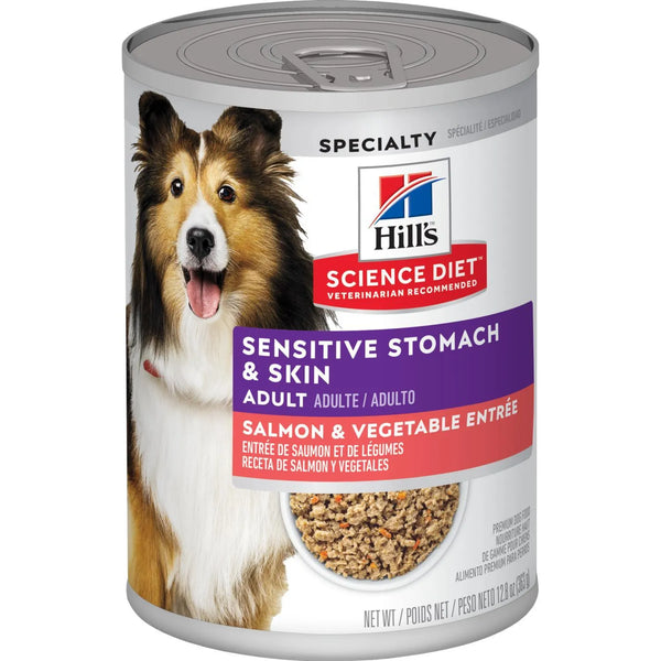 ava wet dog food sensitive stomach Hill's™ Science Diet™ Adult Sensitive Stomach & Skin Salmon & Vegetable  Entrée Nutrition, Wet Dog Food, 12.5-oz Case of 12
