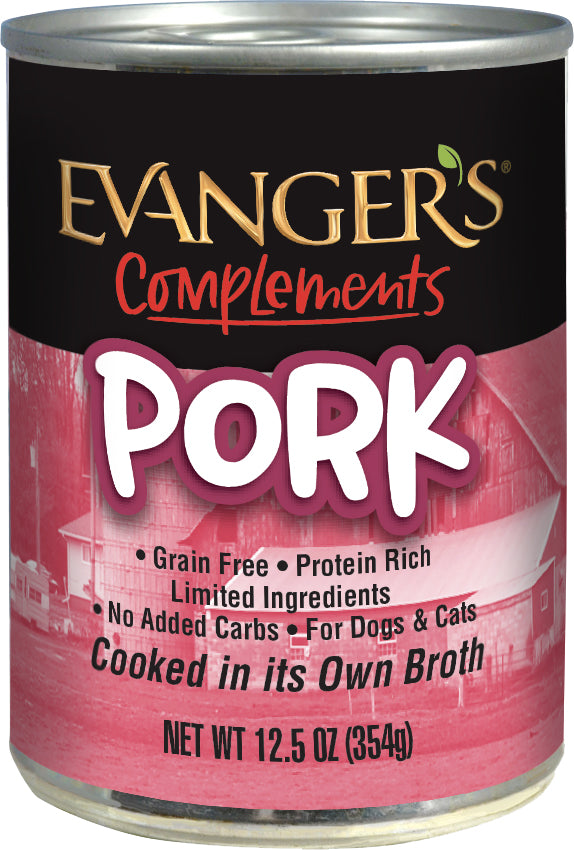 Evanger's Grain Free Pork For Dogs & Cats, Wet Food Topper