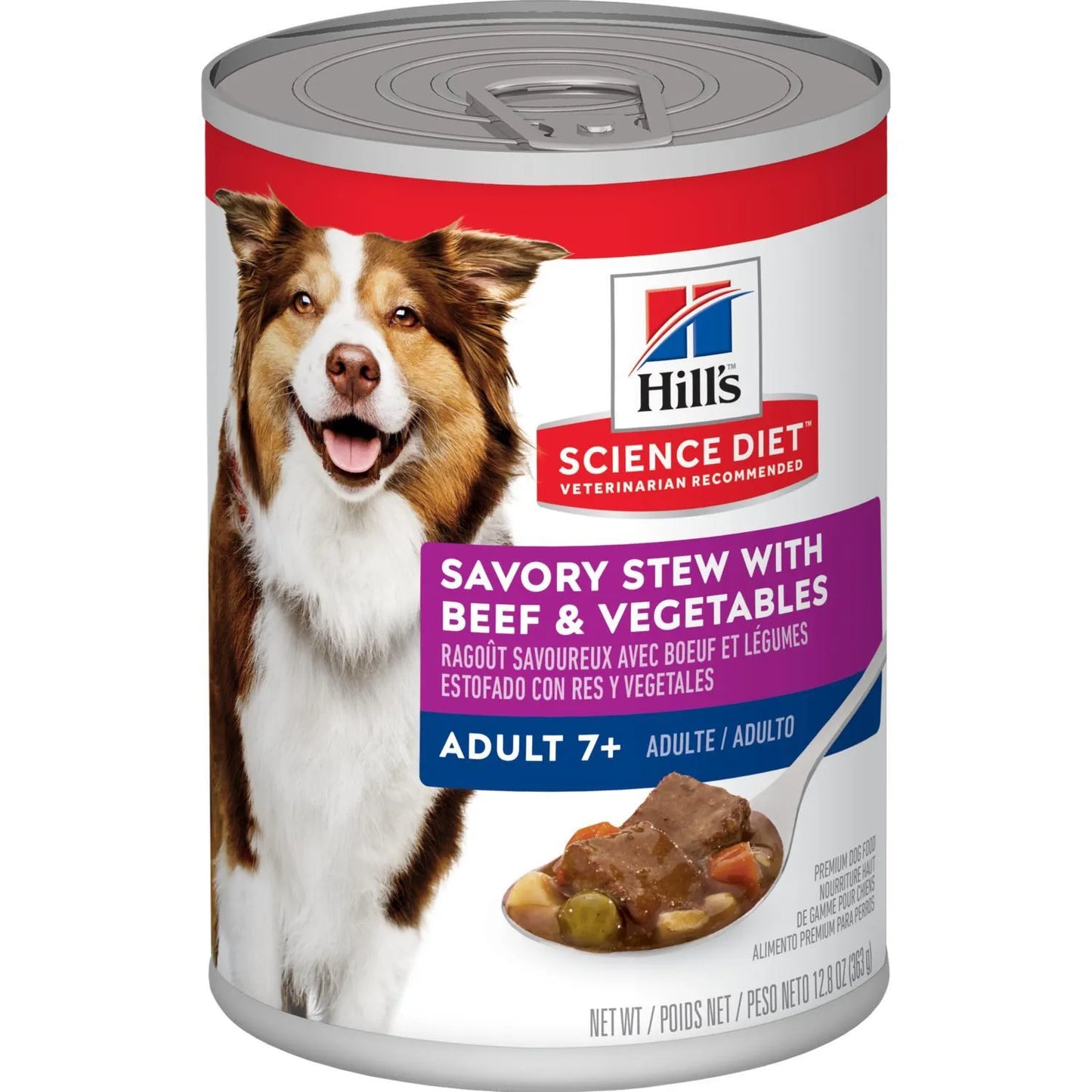 Hill's® Science Diet® Adult 7+ Savory Stew with Beef & Vegetables, Wet Dog Food, 12.8-oz Case of 12