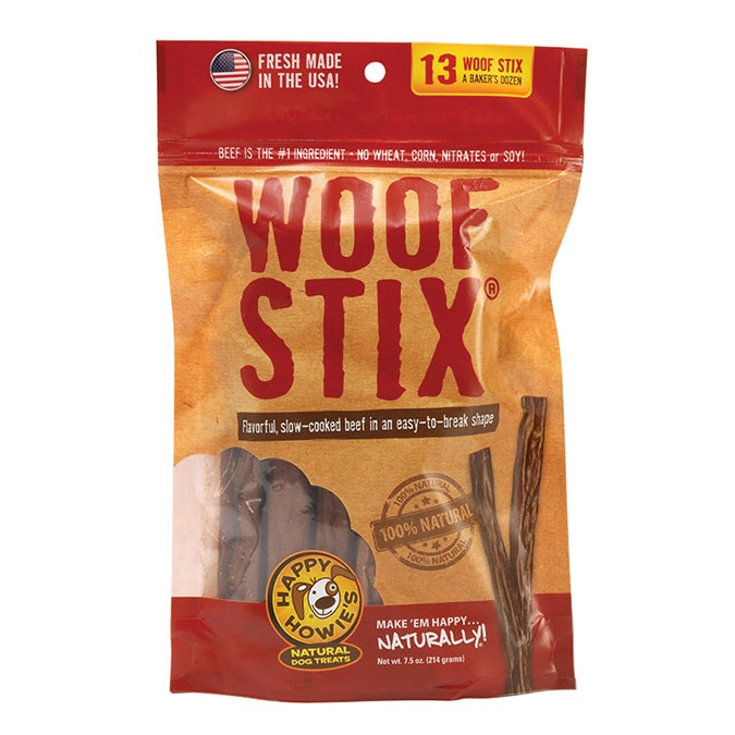Happy Howies 6in Beef Woof Sticks Dog Treat, 13 Count