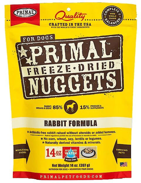 Primal Freeze-Dried Raw Nuggets Rabbit Dog Food