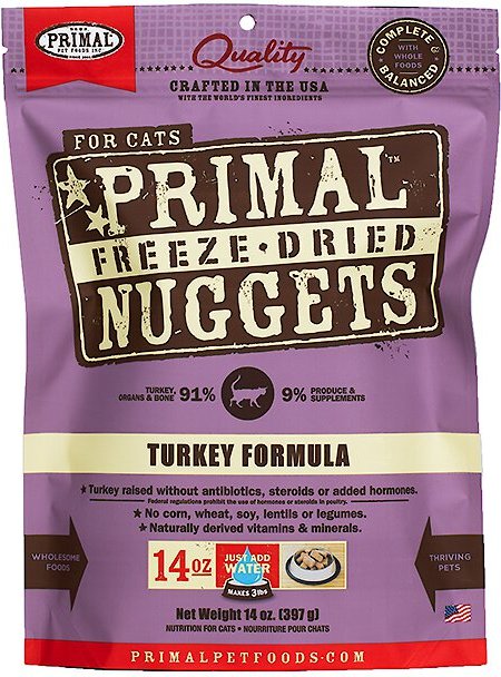 Primal Freeze-Dried Raw Nuggets Turkey Cat Food