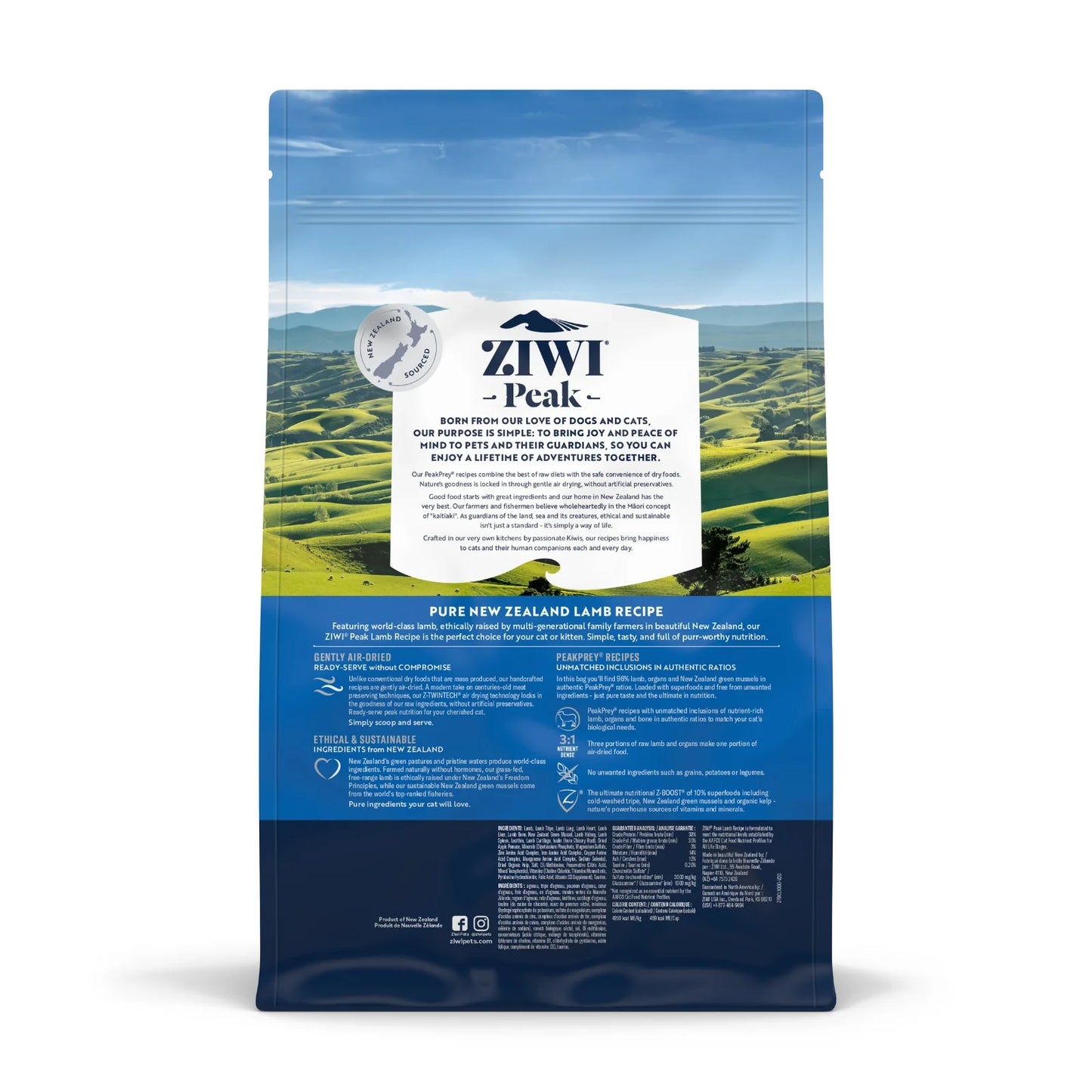 ZiwiPeak Lamb Recipe Air-Dried Cat Food, 14-oz Bag