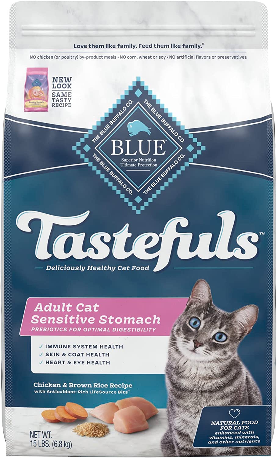 Blue Buffalo Sensitive Stomach Natural Adult Dry Cat Food, Chicken & Brown Rice