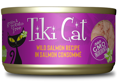 Tiki Cat Hanalei Luau, Wild Salmon Recipe, Wet Cat Food, 2.8-oz Case of 12