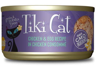 Tiki Cat Koolina Luau, Chicken And Egg Recipe, Wet Cat Food, 2.8-oz Case of 12