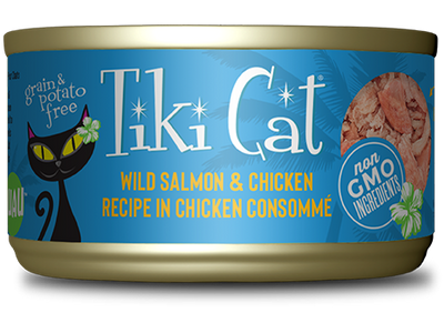 Tiki Cat Napili Luau, Wild Salmon And Chicken Recipe, Wet Cat Food, 2.8-oz Case of 12
