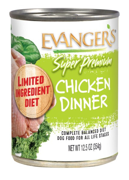 Evanger's Super Premium Chicken Dinner, Wet Dog Food, 12.5-oz Case of 12