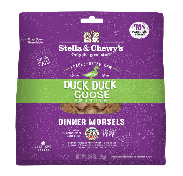 Stella & Chewy's Freeze-Dried Morsels for Cats - Duck Duck Goose Recipe, Freeze-Dried Raw Cat Food