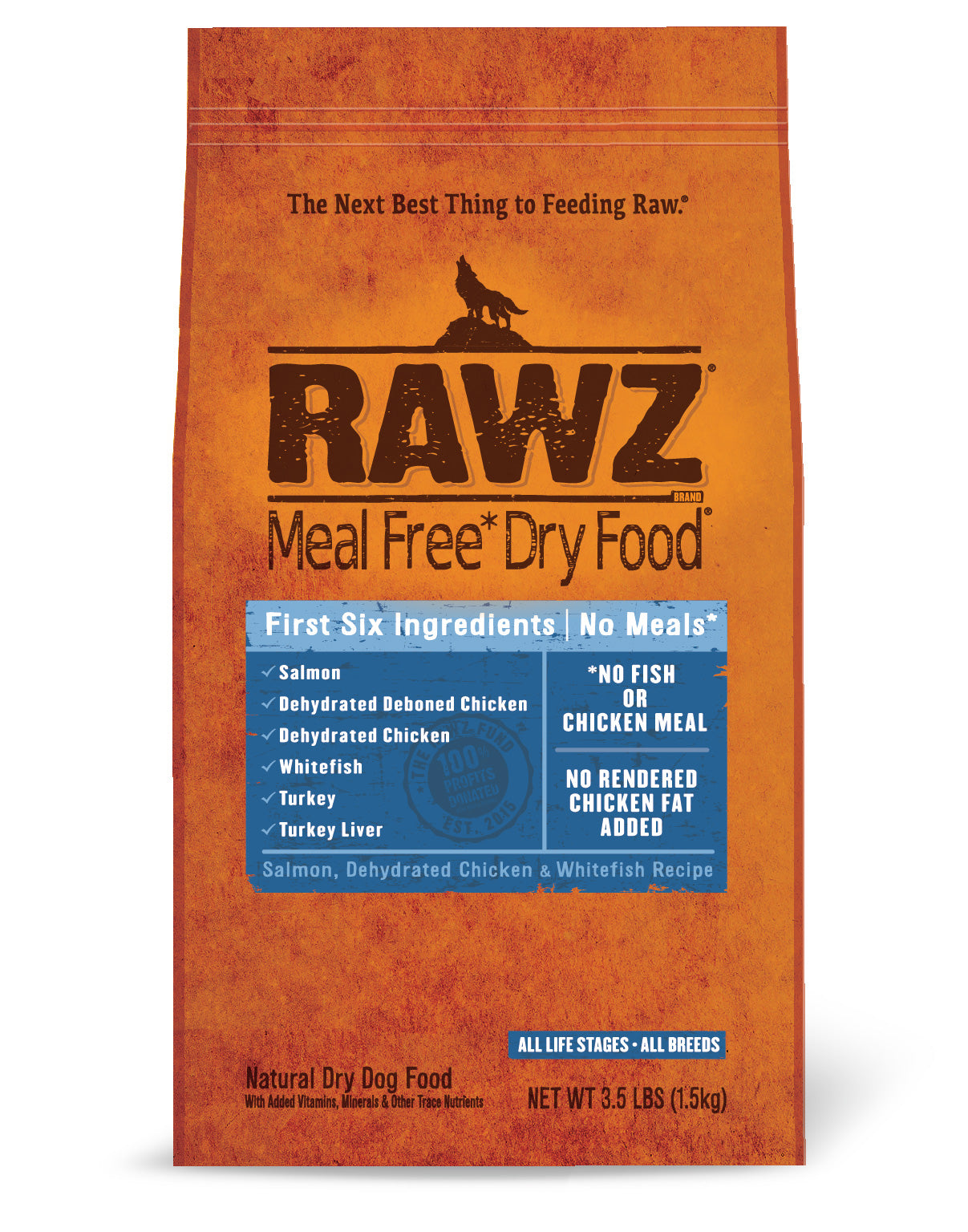 Rawz Meal Free Dehydrated Chicken, Salmon, and Whitefish