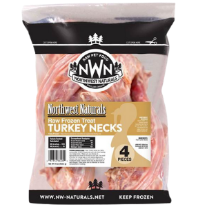 Northwest Naturals Frozen Raw Turkey Necks, Pet Chew