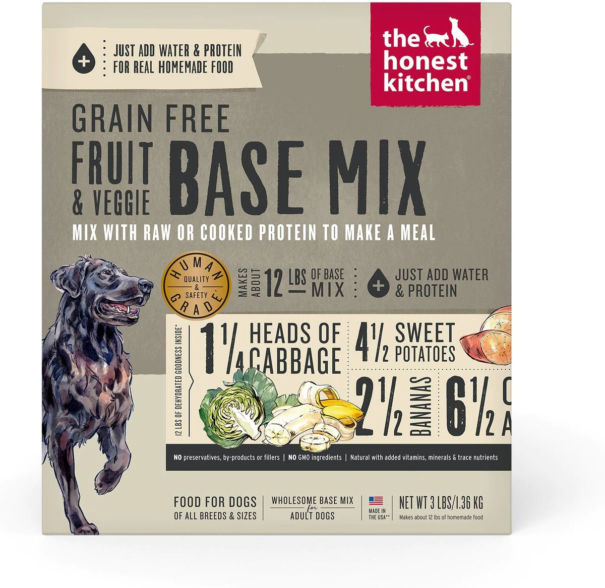 The Honest Kitchen Grain Free Fruit & Veggie Base Mix Adult Dehydrated Dog Food