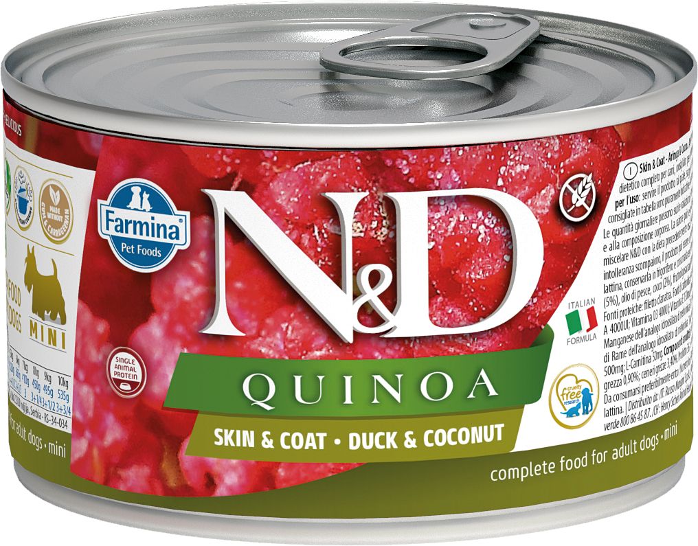 Farmina N&D Quinoa Dog Skin & Coat Duck & Coconut Recipe, Wet Dog Food, Case of 6
