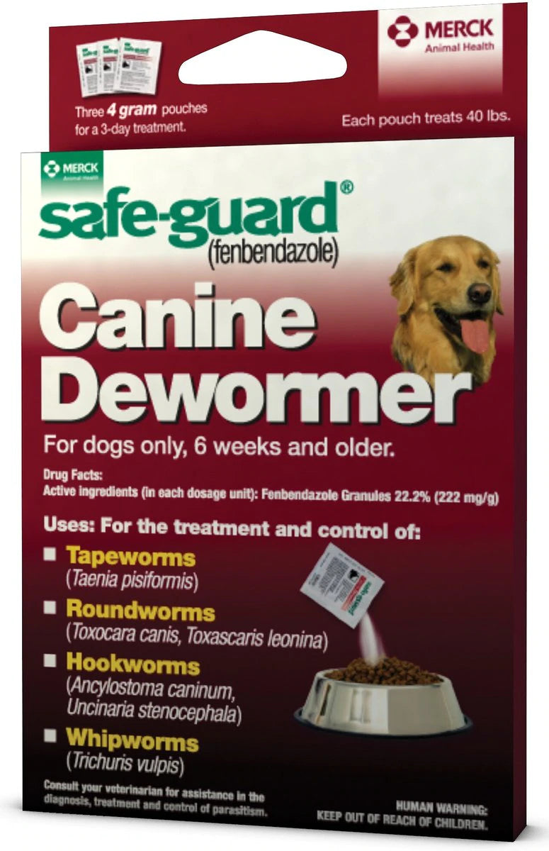 Safe-Guard Canine Dewormer, 4 Gram Pouches, 3-Count