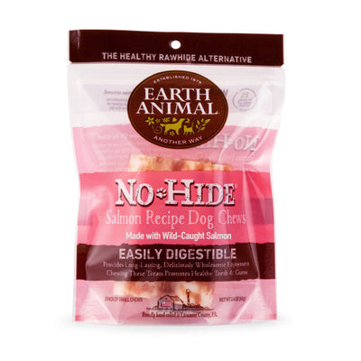 Earth Animal No-Hide Cage-Free Salmon Natural Rawhide Alternative Dog Chews, 4-in