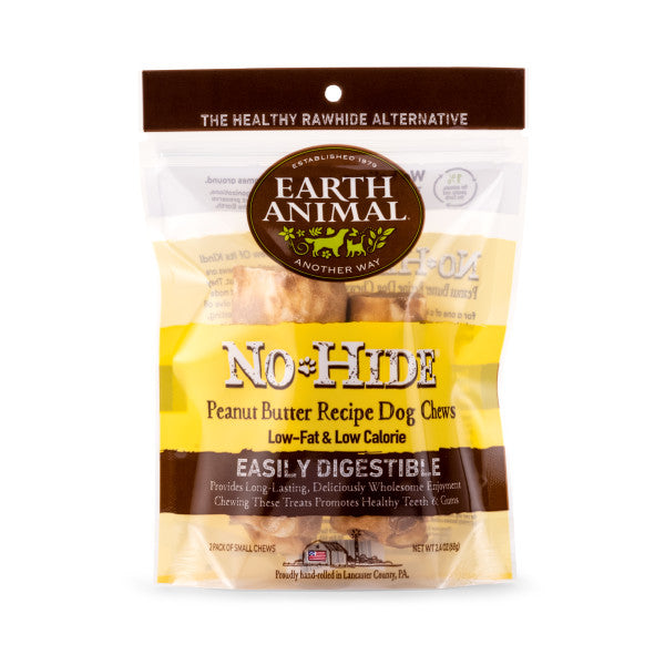 Earth Animal No-Hide Cage-Free Peanut Butter Natural Rawhide Alternative Dog Chews, 11-in