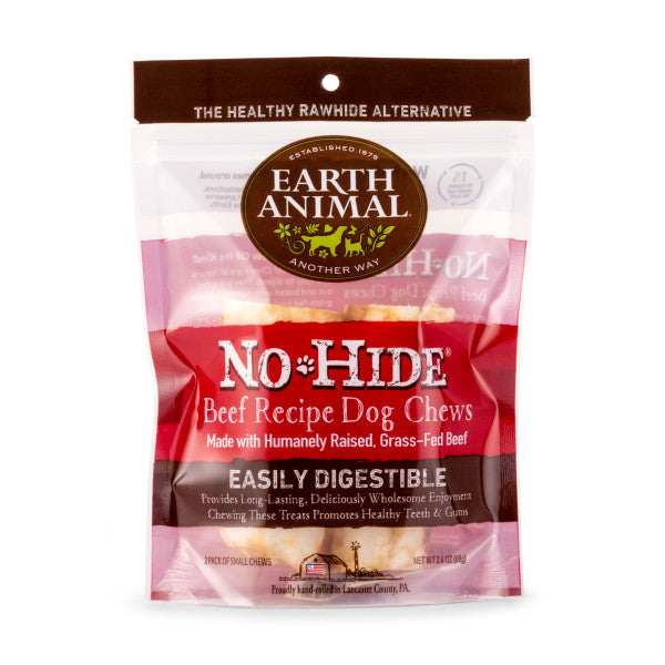 Earth Animal No-Hide Cage-Free Beef Natural Rawhide Alternative Dog Chew, 4-in