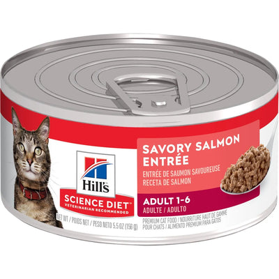 Science Diet® Adult Savory Salmon Entrée, Wet Cat Food, 5.5-oz Case of 24