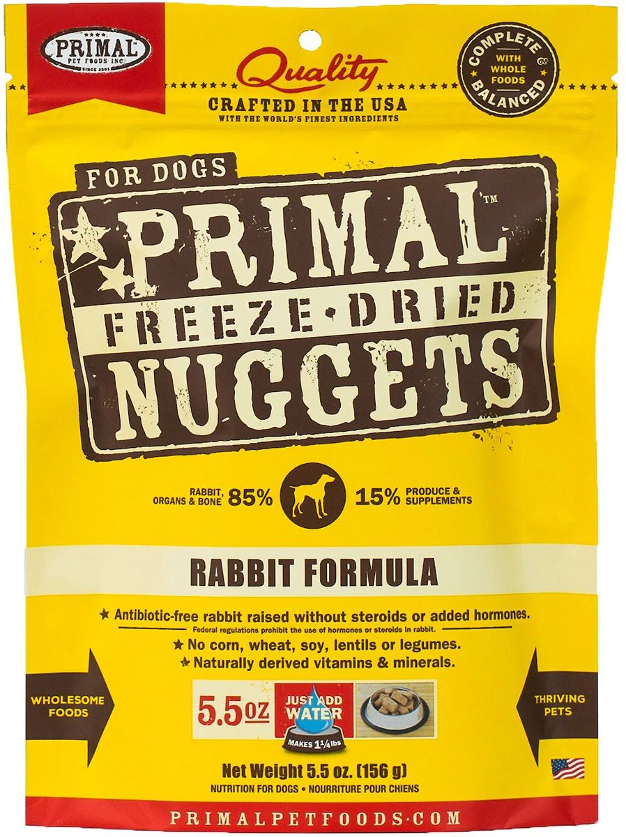 Primal Freeze-Dried Raw Nuggets Rabbit Dog Food