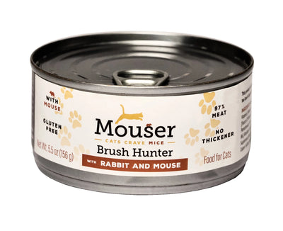 Mouser Brush Hunter Rabbit With Mouse Recipe 5.5-oz, Wet Cat Food, Case Of 24