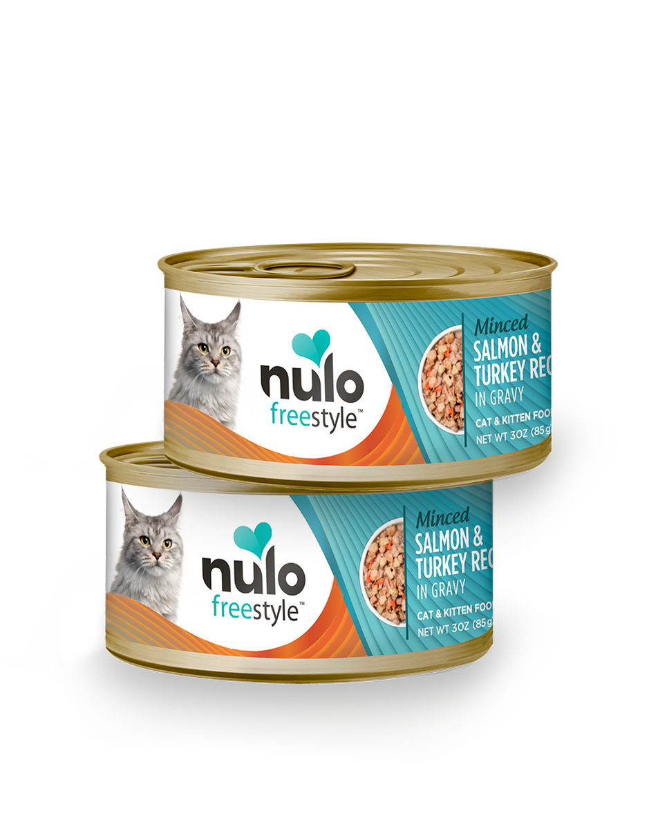 Nulo Freestyle Minced Salmon & Turkey In Gravy Recipe 3-oz, Wet Cat Food, Case Of 24
