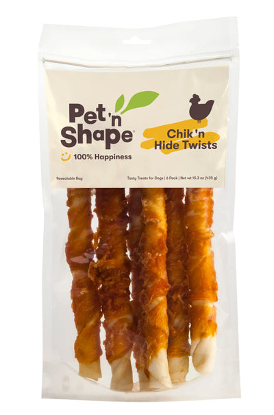 Pet 'n Shape Chik'n Hide Twists 15.3-oz, 6-Pack, Dog Chew