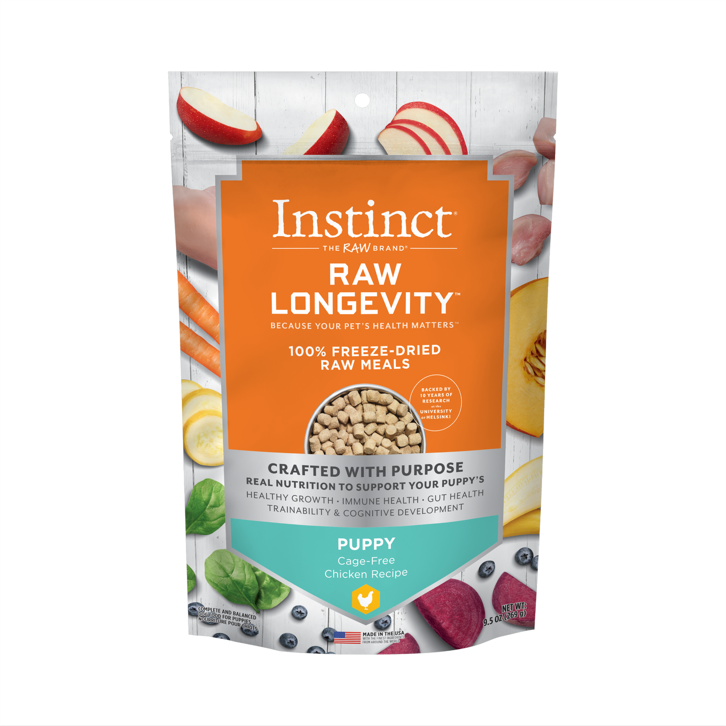 Instinct Raw Longevity Puppy Freeze-Dried Chicken Bites, Dog Food