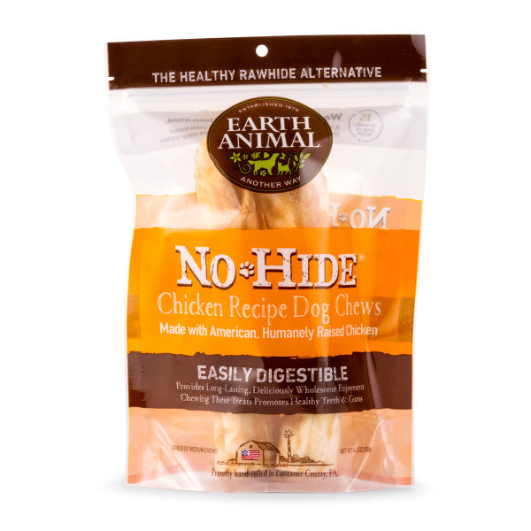 Earth Animal No-Hide Cage-Free Chicken Natural Rawhide Alternative Dog Chews, 7-in