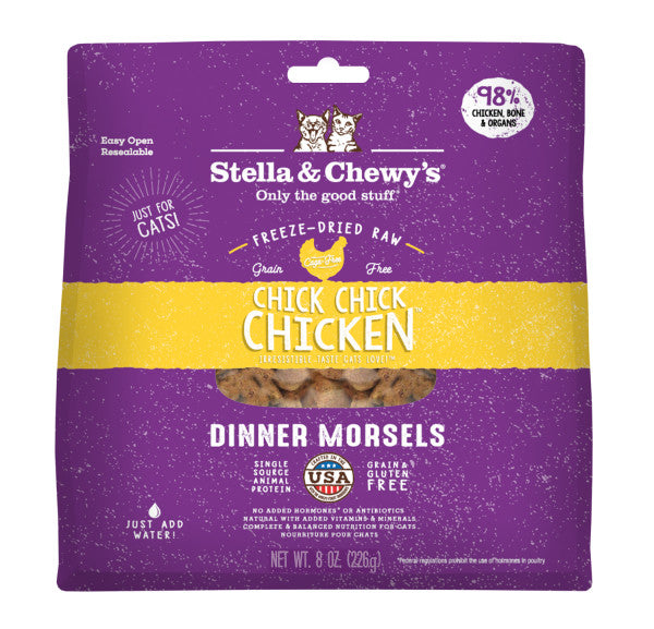 Stella & Chewy's Freeze-Dried Morsels for Cats - Chick Chick Chicken Recipe, Freeze-Dried Raw Cat Food