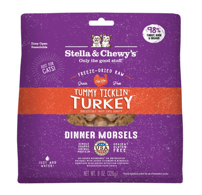 Stella & Chewy's Freeze-Dried Morsels for Cats - Tummy Ticklin Turkey Recipe, Freeze-Dried Raw Cat Food