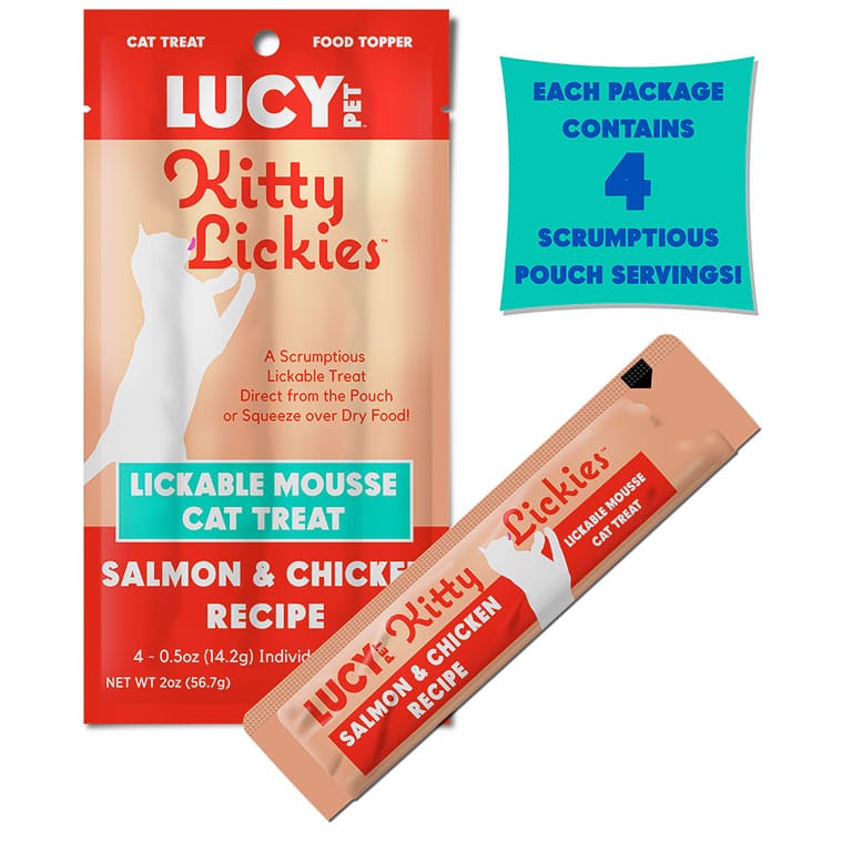 Lucy Pet Kitty Lickies Salmon & Chicken Recipe 2-oz, 4-Pack, Cat Treat