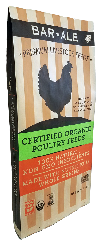 Bar-Ale Organic, Soy-Free, Corn-Free 18% Layer Mini Pellet, Chicken Feed, 40-lb Bag