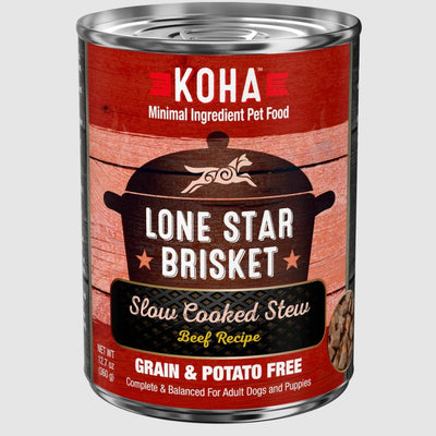 Koha Lone Star Brisket Slow Cooked Beef Recipe, Wet Dog Food, 12.7-Oz Case Of 12