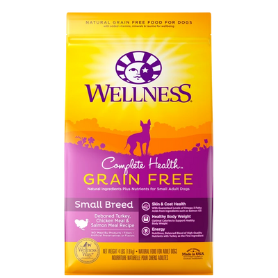 Wellness Complete Health Grain Free Small Breed Recipe Dry Dog Food, 4-lb Bag
