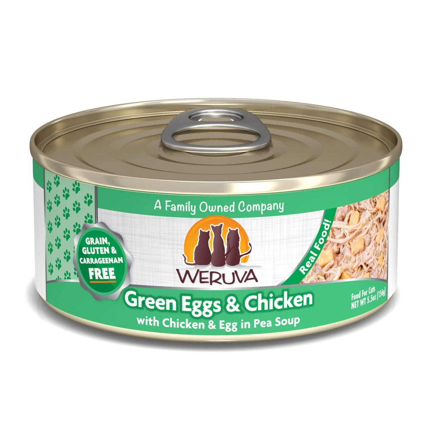 Weruva Green Eggs and Chicken with Chicken and Egg in Pea Soup, Wet Cat Food, 5.5-oz Case of 24