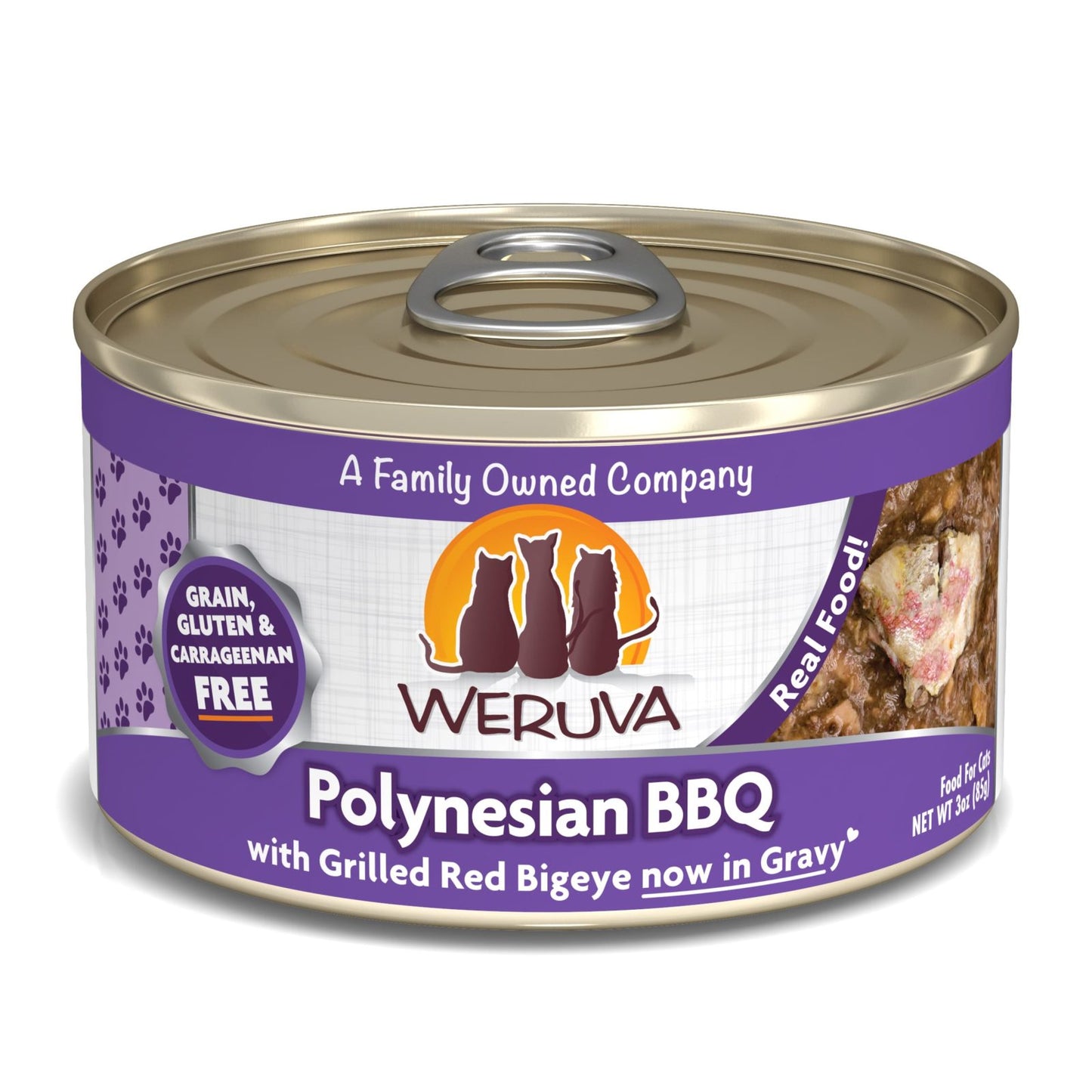 Weruva Polynesian BBQ with Grilled Red Bigeye in Gravy, Wet Cat Food, 3-oz Case of 24