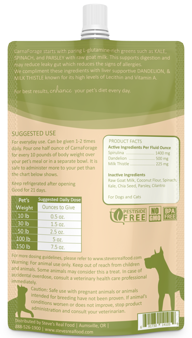 Steve's Enhance CarnaForage - Frozen Supplement for Dogs and Cats, 16-oz