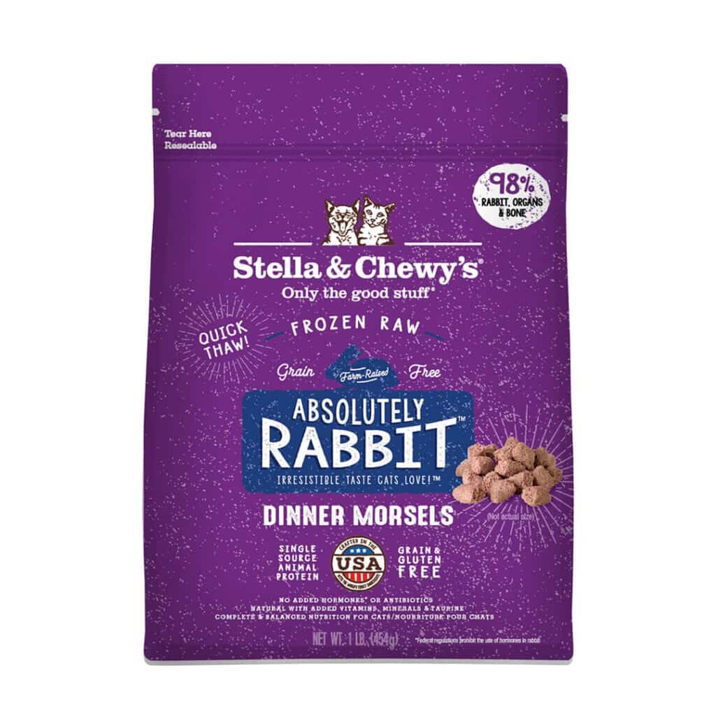 Stella & Chewy's Frozen Rabbit Morsels Cat Food, 1-lb bag