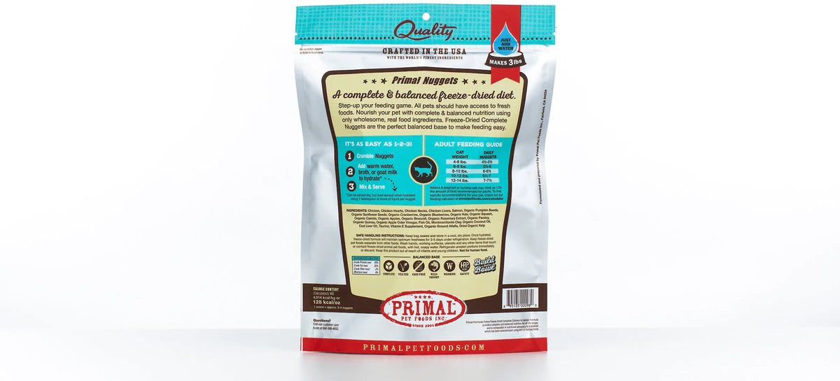 Primal Freeze-Dried Raw Nuggets Chicken & Salmon Cat Food