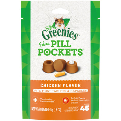 Feline Greenies Pill Pockets Chicken Recipe for Cats, 45-Count